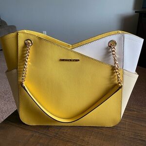 Michael Kors Two-Tone Yellow and White Tote